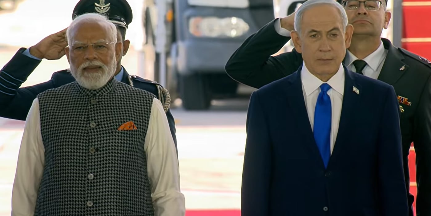 קבלת הפנים בנתב"ג לראש ממשלת הודו