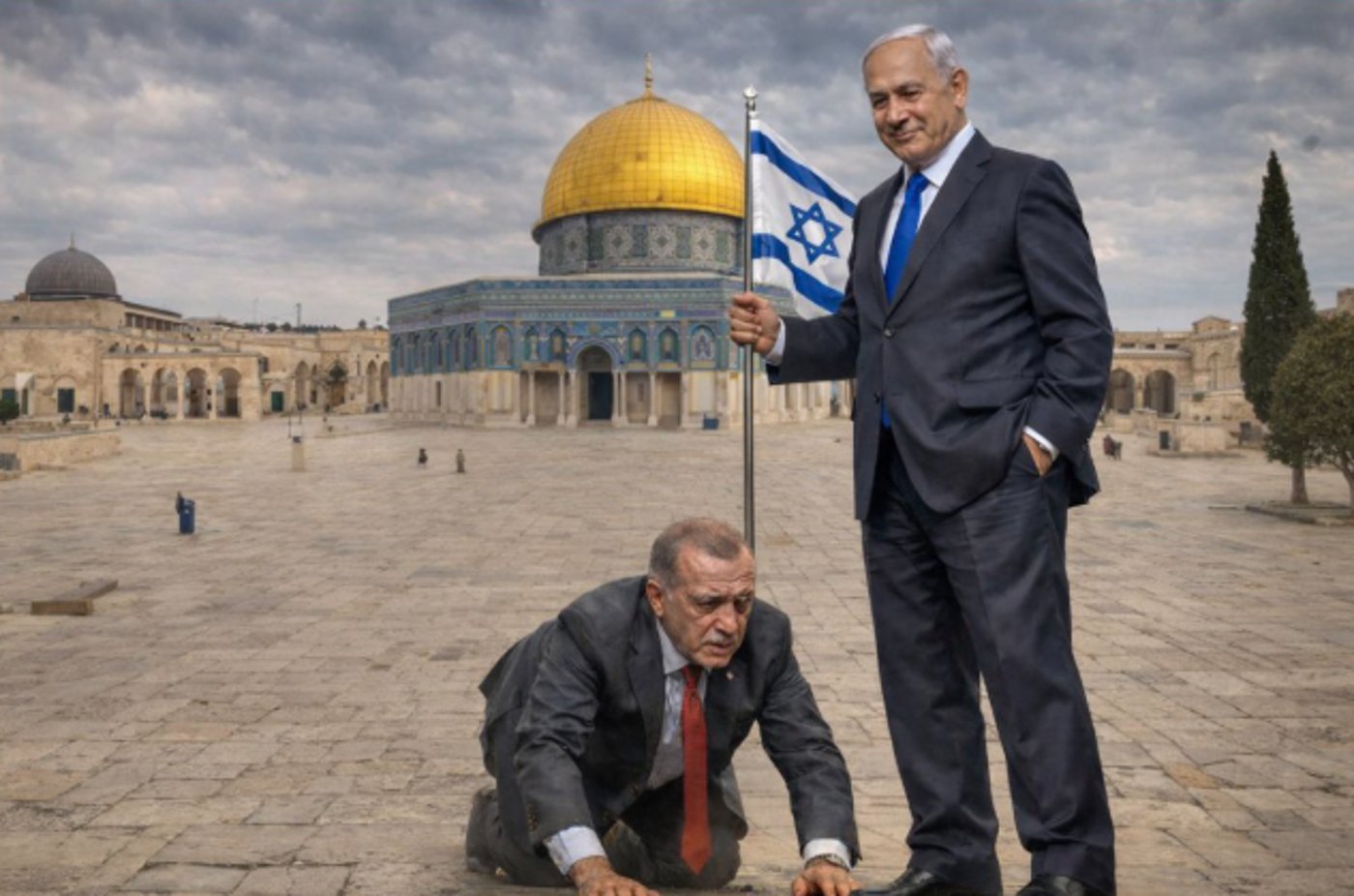 התמונה, שיוצרה בבינה מלאכותית ופורסמה בידי השר אליהו היום