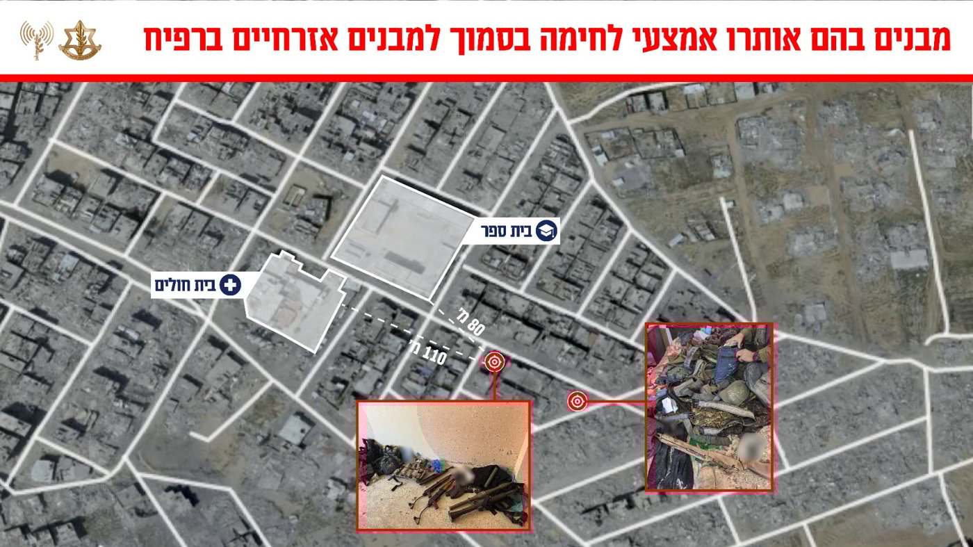 מבנים בהם אותרו אמצעי טרור ברפיח