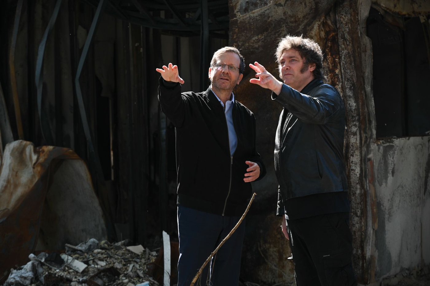 מיליי עם הנשיא הרצוג בביקורו בעבר בישראל