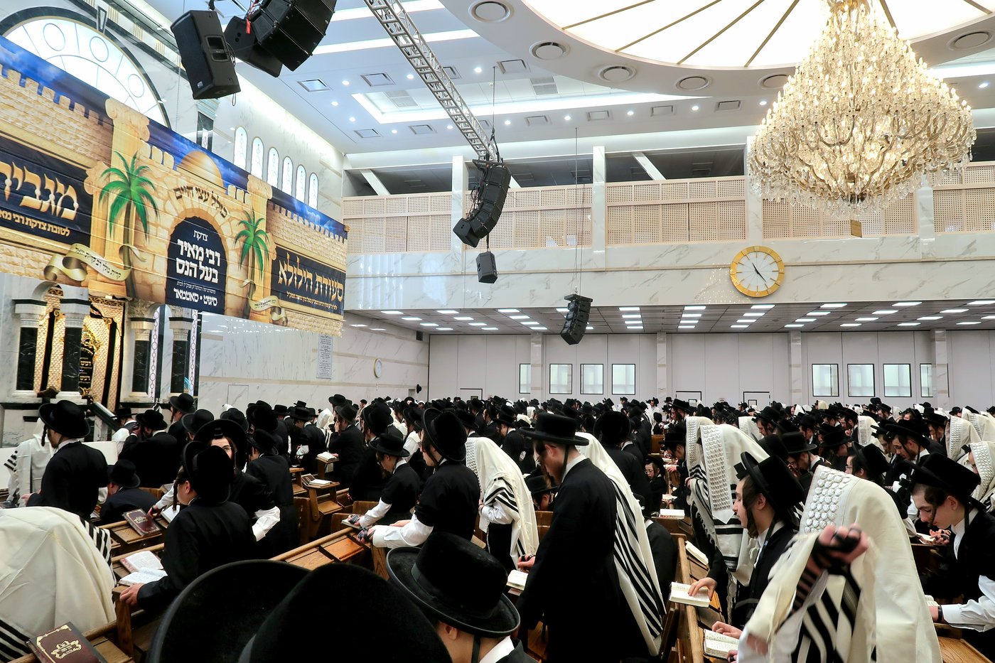 האדמו"ר מסאטמר בתפילת שחרית ולחיים ביומא דהילולא