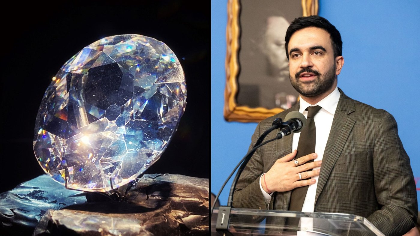 מימין ממדאני, משמאל היהלום ההיסטורי