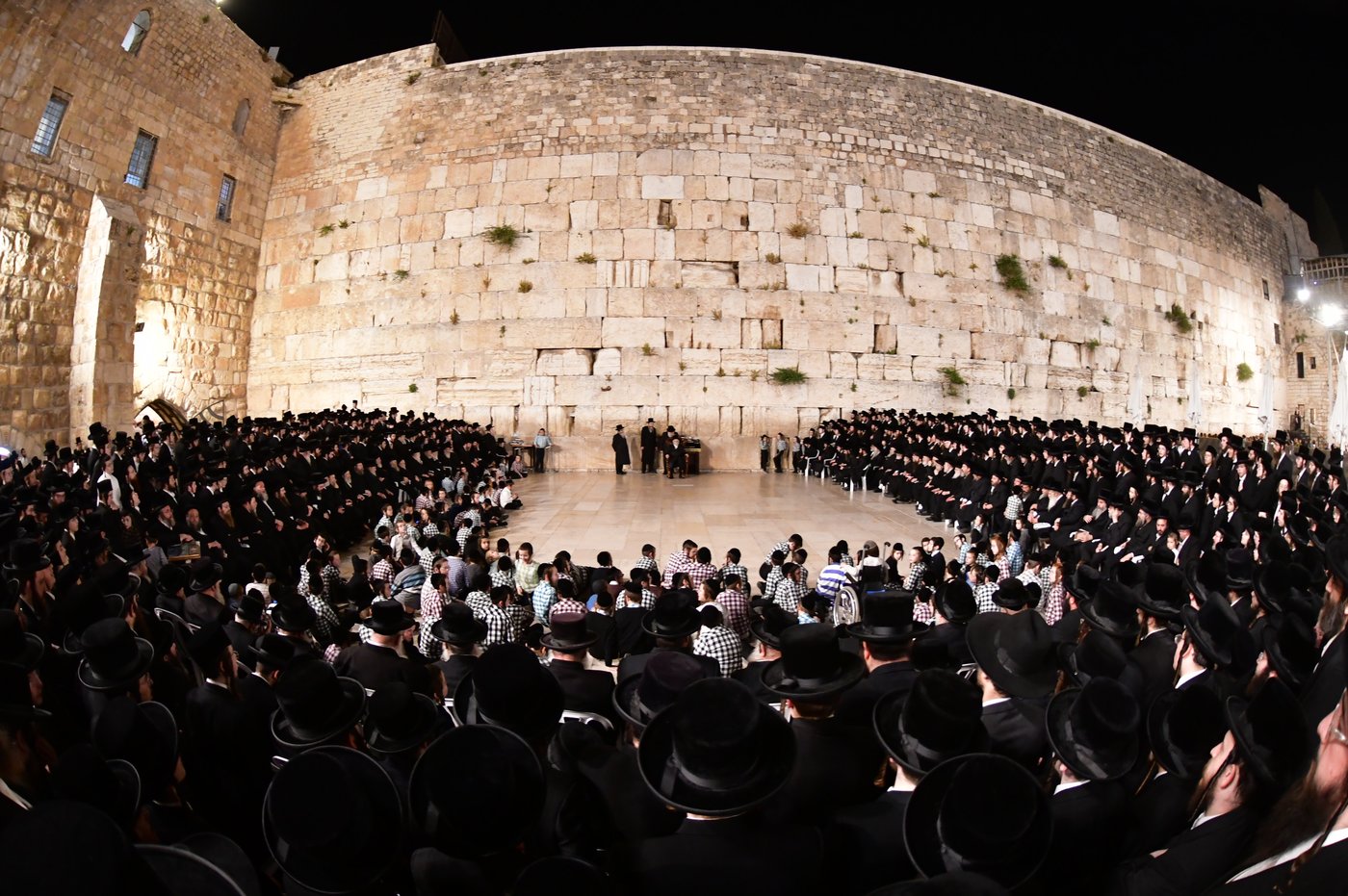 האדמו"ר מסערט ויז'ניץ בתפילה בכותל המערבי