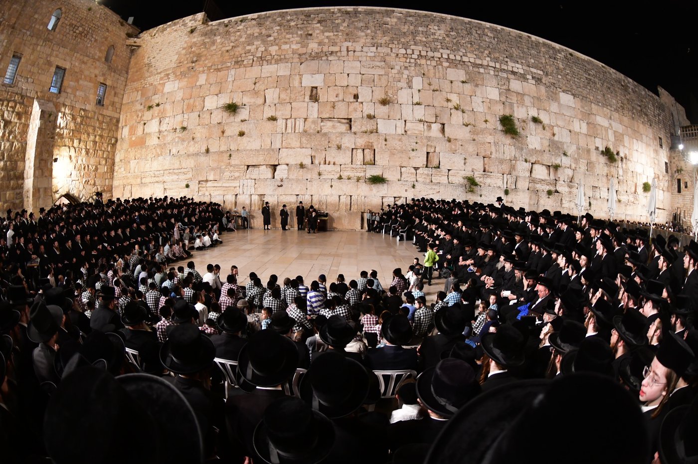 האדמו"ר מסערט ויז'ניץ בתפילה בכותל המערבי