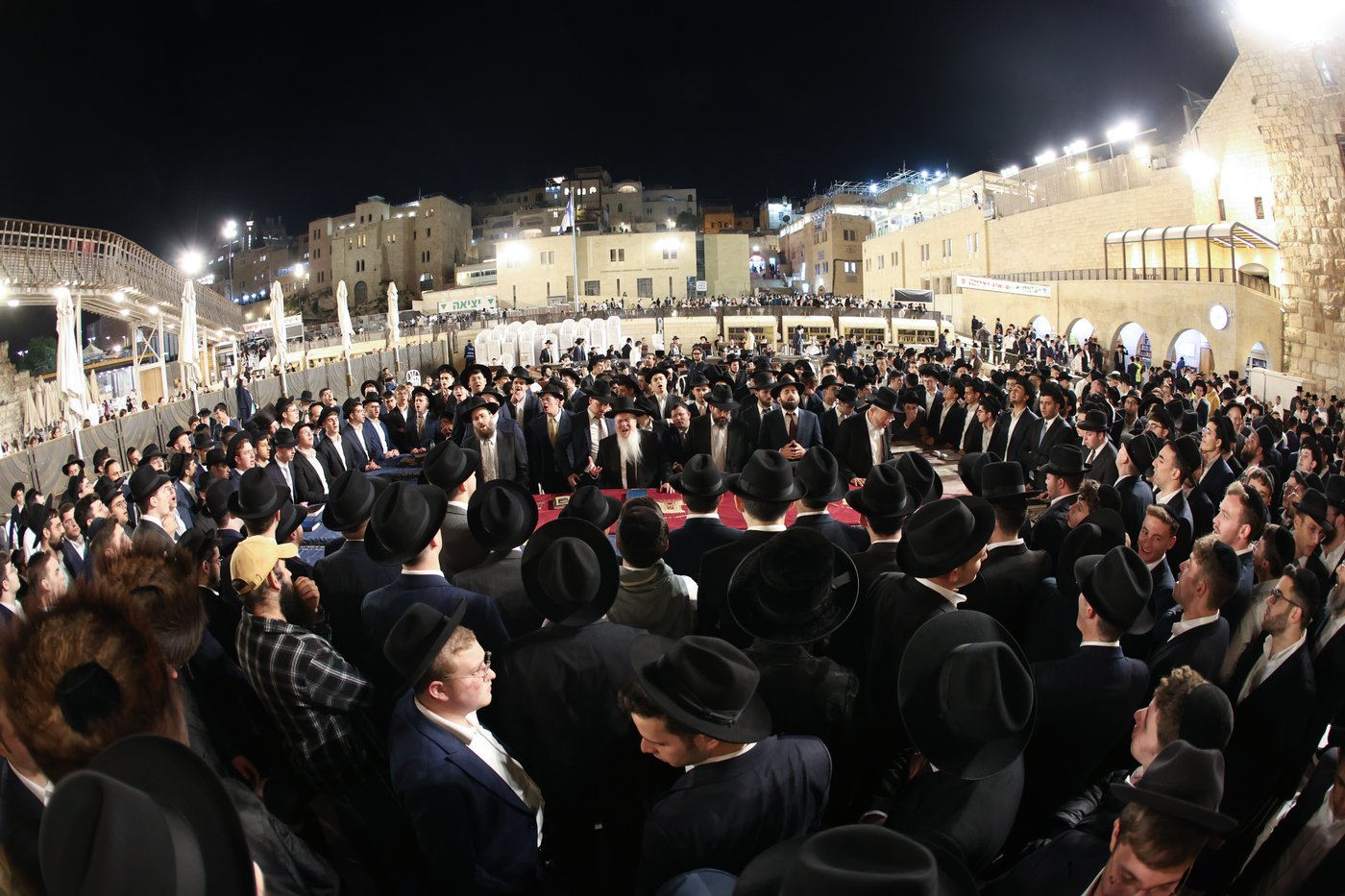 הגרב"צ אזרחי עם תלמידי ישיבתו בכותל המערבי