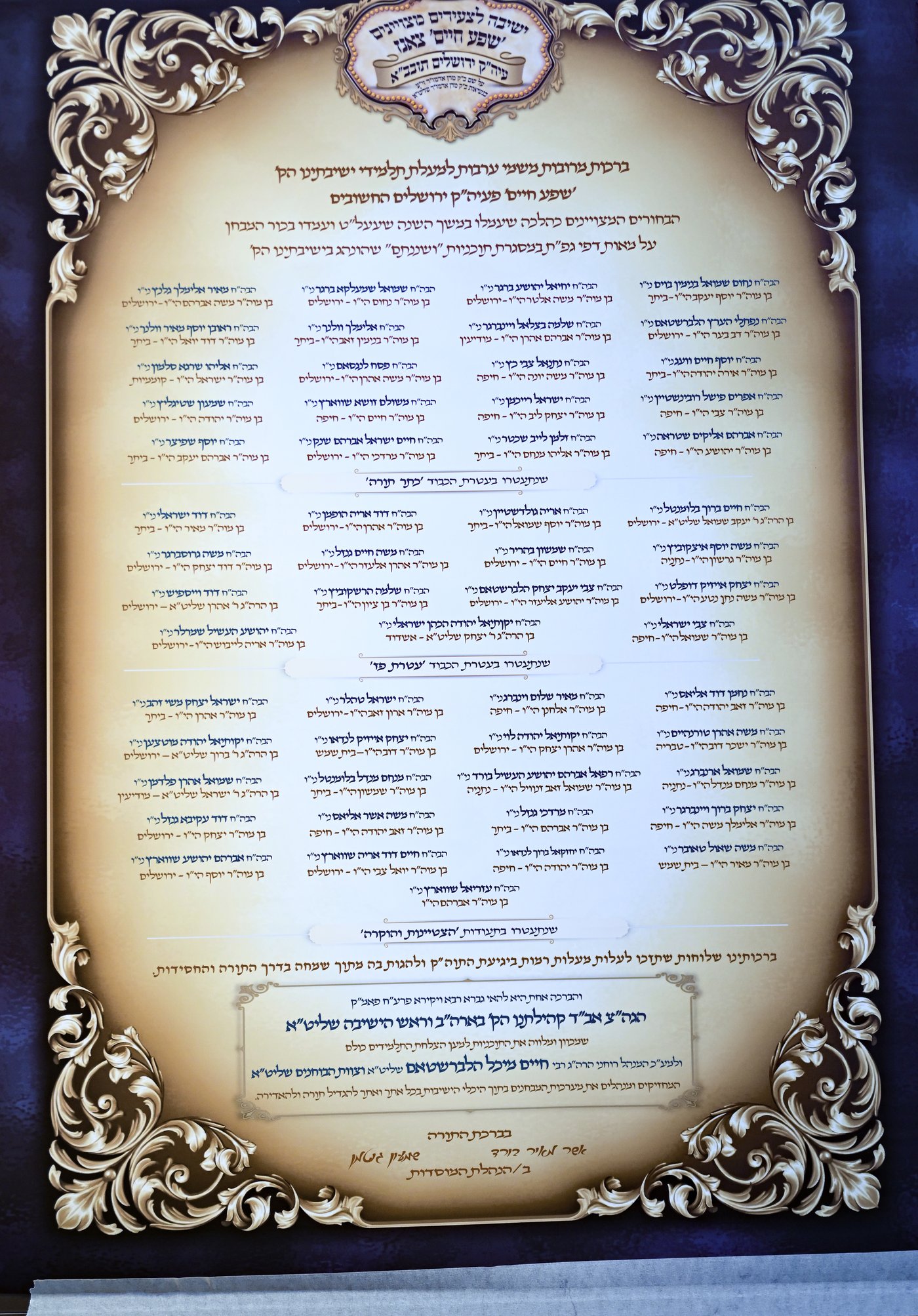 מעמד כבוד התורה בישיבת צאנז בירושלים