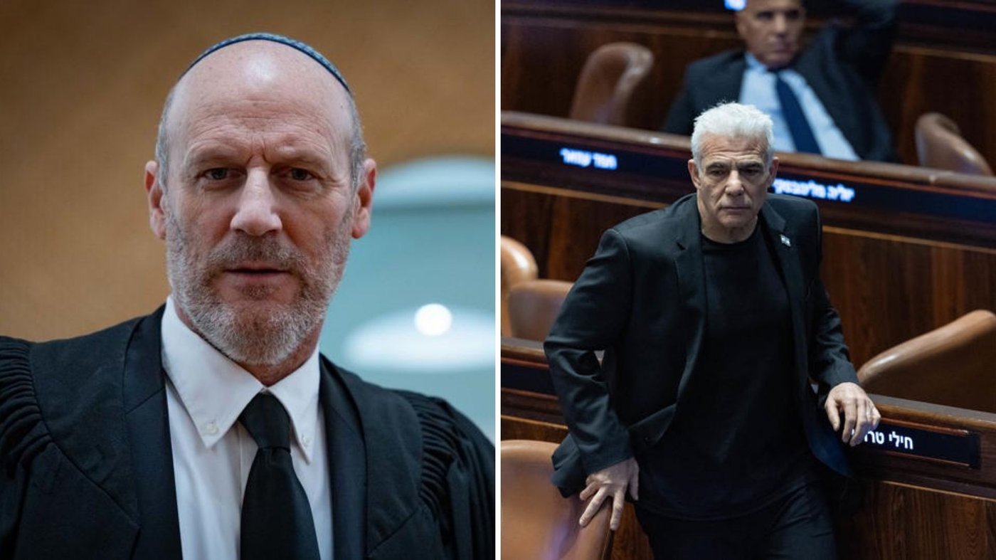 מימין: יאיר לפיד, משמאל: מבקר המדינה הנכנס עו"ד ראבילו