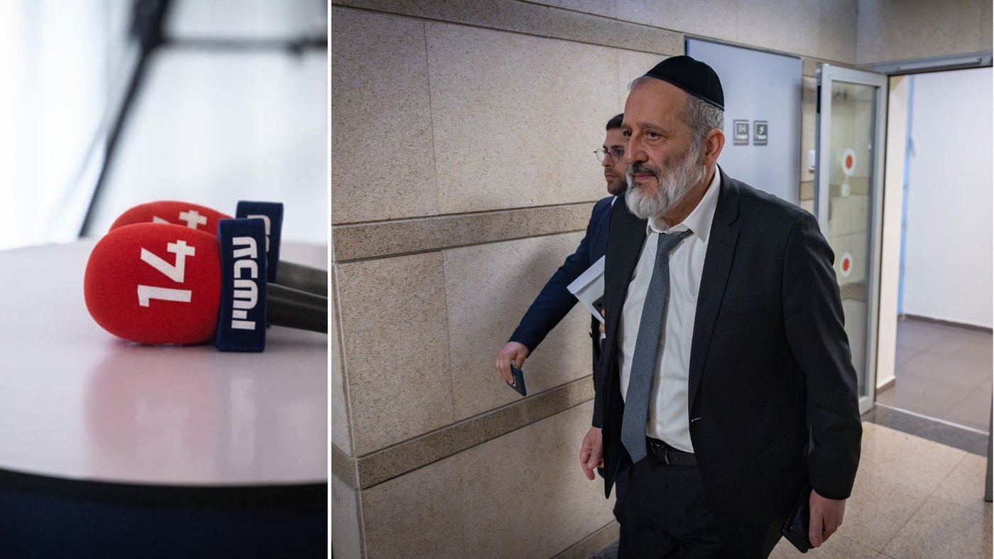 מימין: אריה דרעי, משמאל: ערוץ 14