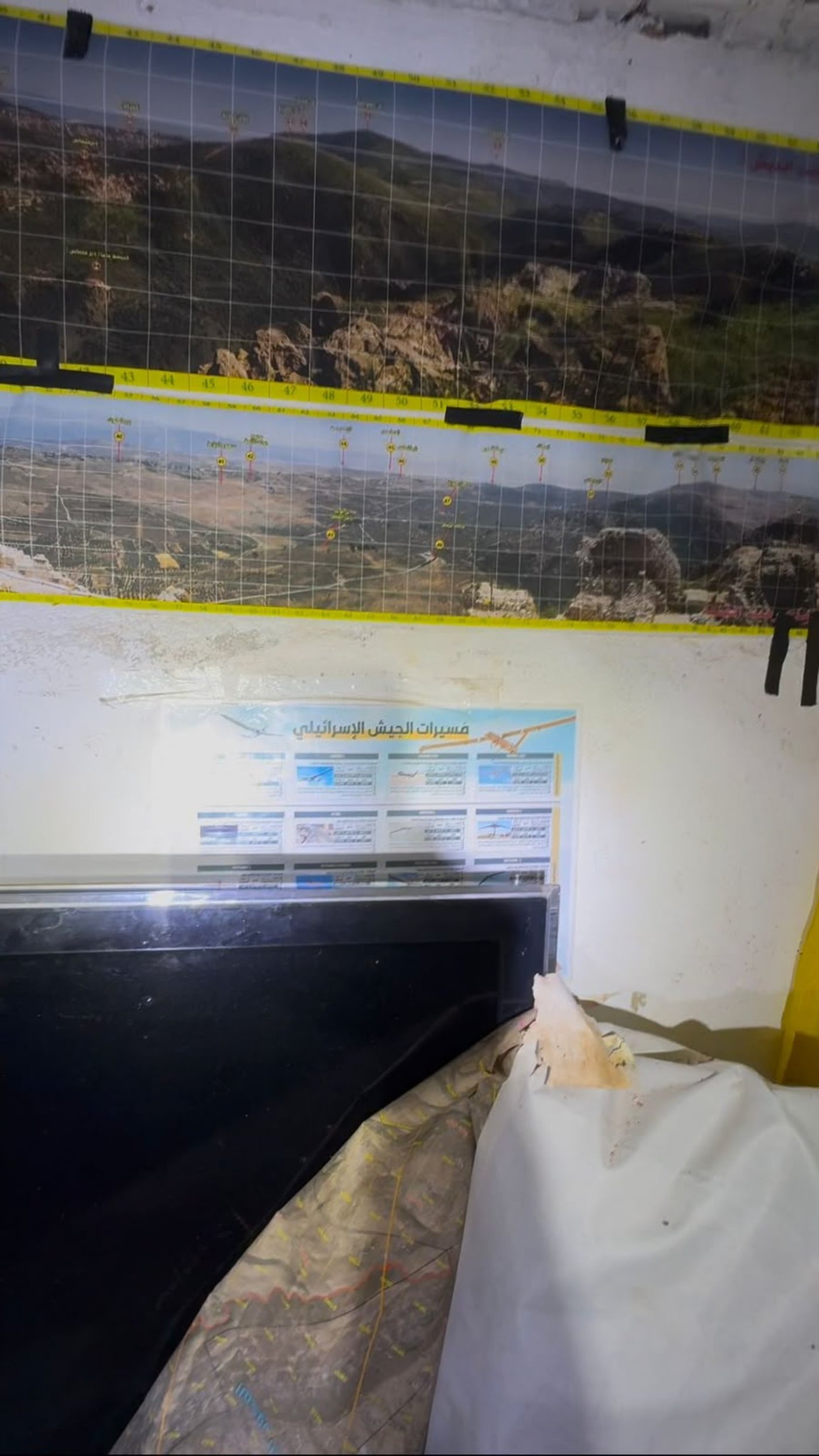 תמונות של המפות שאותרו באחד מהתוואים התת-קרקעיים