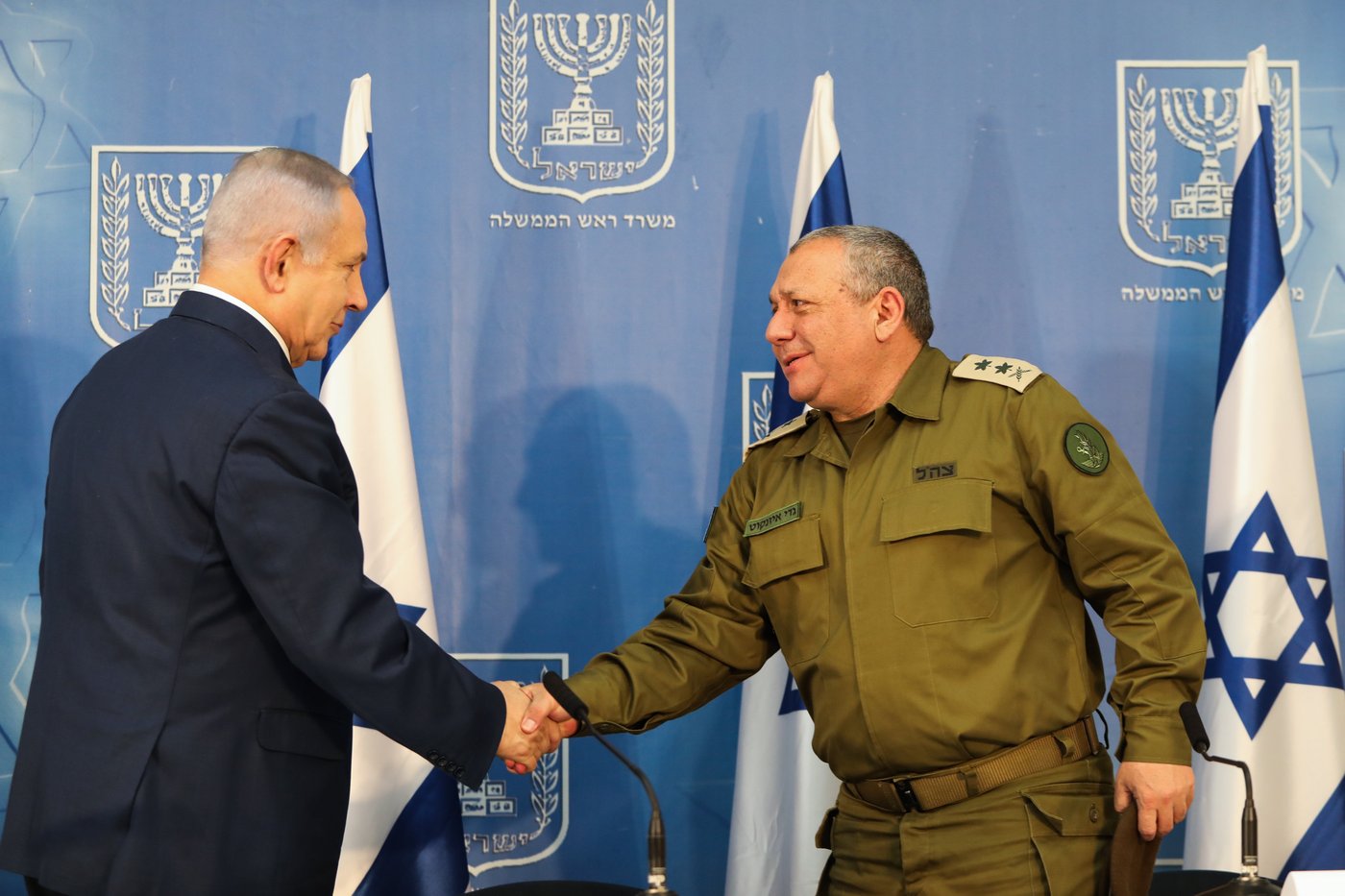 הרמטכ"ל לשעבר גדי אייזנקוט וראש הממשלה בנימין נתניהו