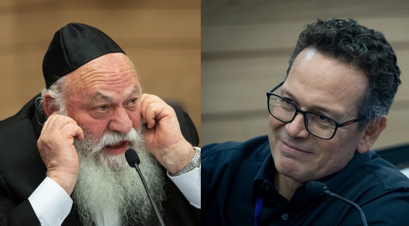 ניסן בן חמו (מימין) ויו"ר יהדות התורה גולדקנופף