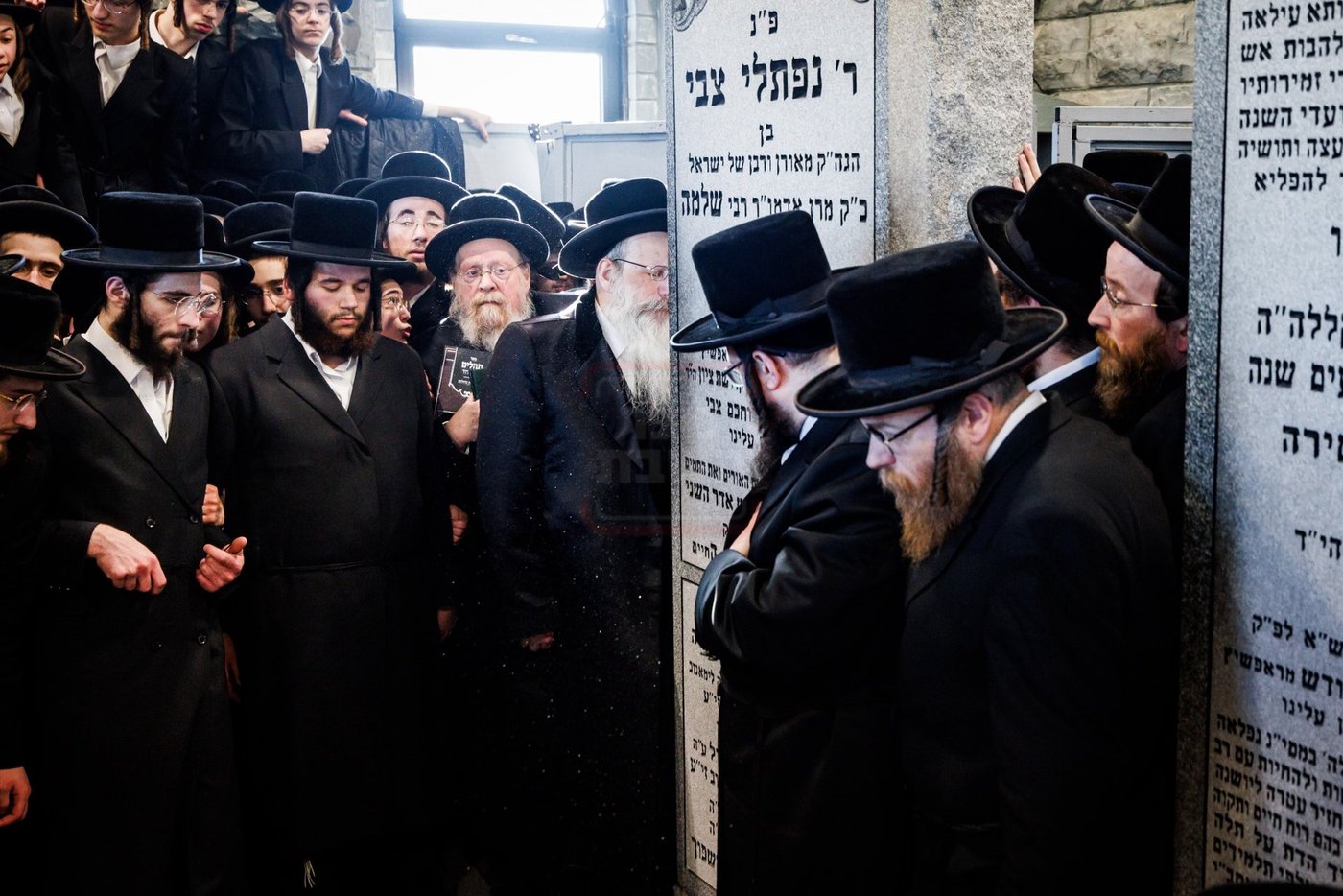 האדמו"ר מבאבוב 45 בתפילה באוהל צדיקי באבוב