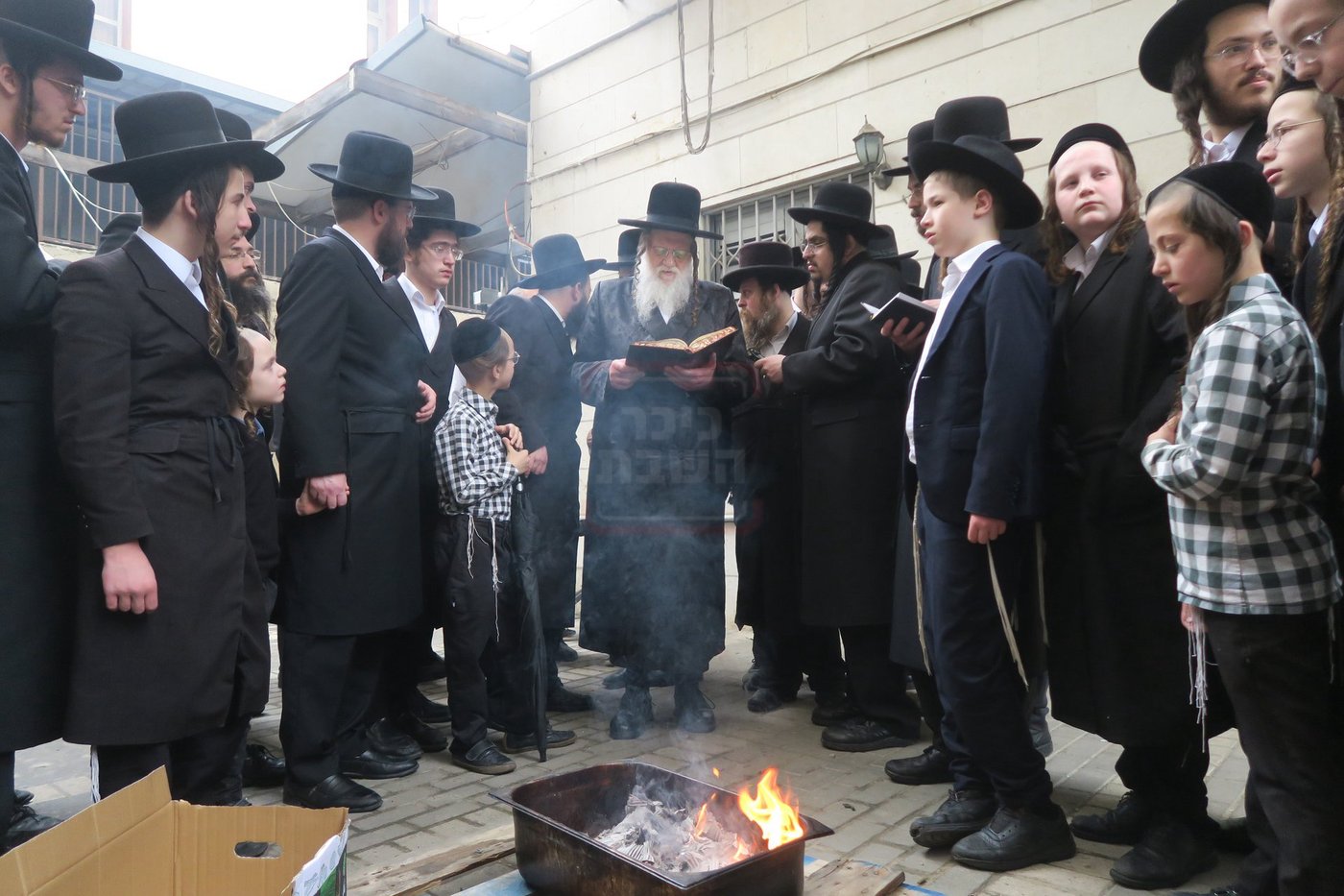 האדמו"ר ממודז'יץ בשריפת חמץ