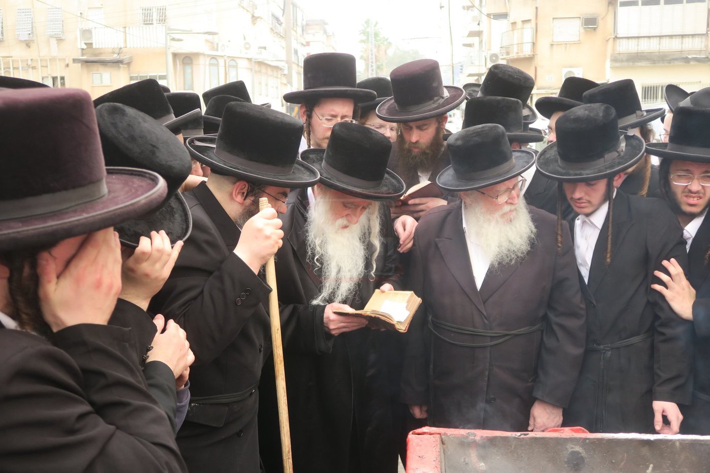 האדמו"ר ממכנובקא בעלזא בשריפת חמץ