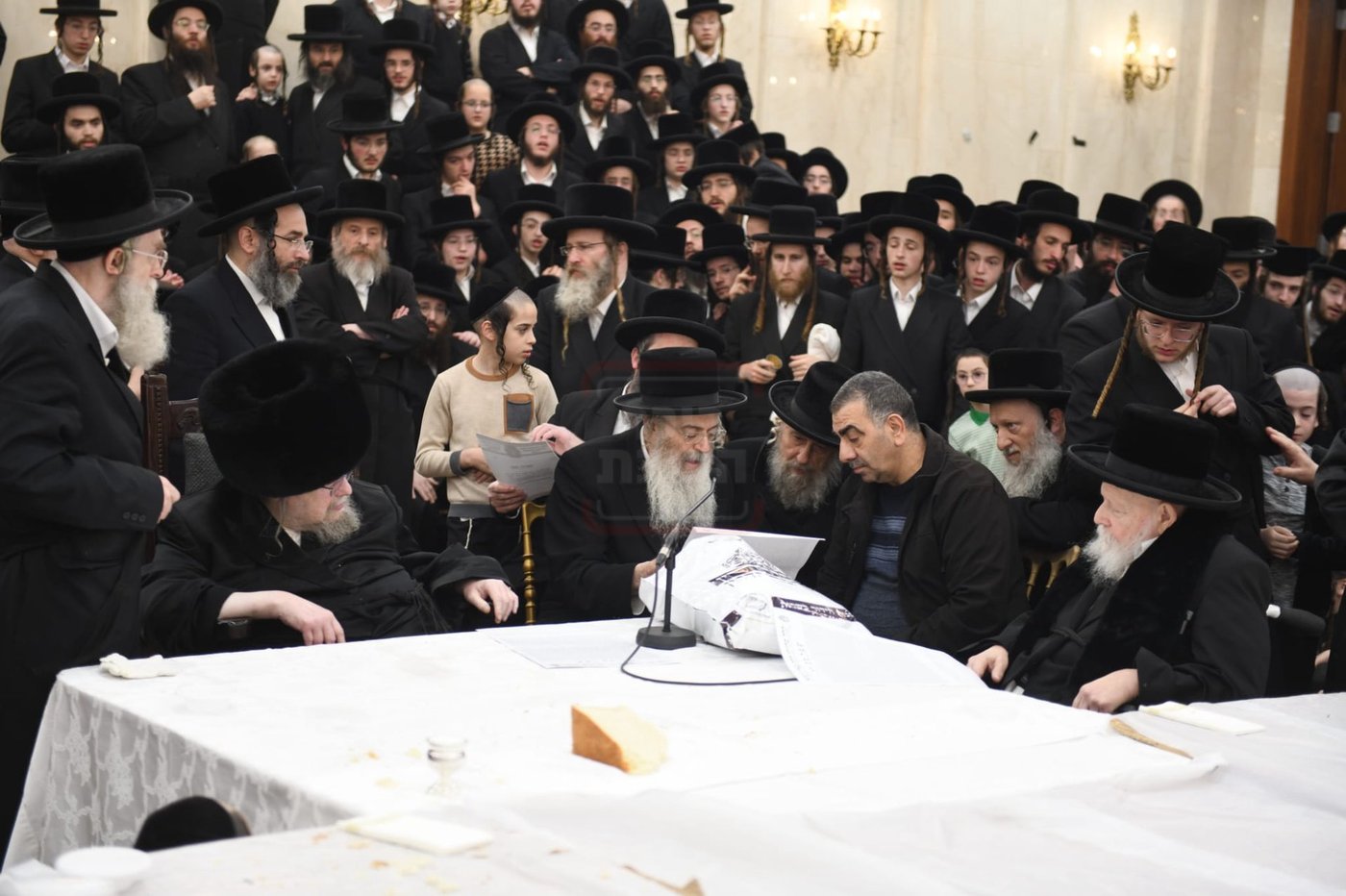 האדמו"ר מבעלזא בסיום בכורים בערב פסח