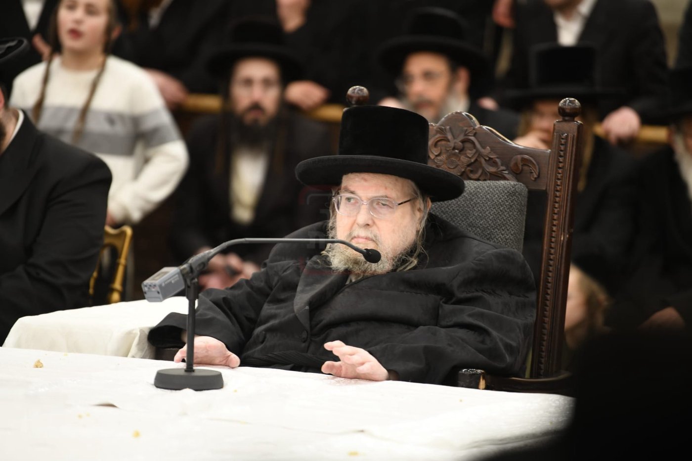 האדמו"ר מבעלזא בסיום בכורים בערב פסח