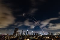 יירוטי הטילים האיראניים בשמי תל אביב