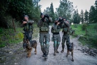 לוחמי צה"ל עם פאוצי'ם לרימונים