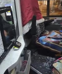 אזור כסא הנהג אחרי התקיפה