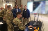 דני דנון ומייק וולץ במפקדה האמריקנית בקריית גת