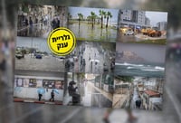 רחובות מוצפים, קניות "רטובות" לשבת, כלי רכב בתוך נהרות של מי גשמים | 18 רגעים מסופת "ביירון"