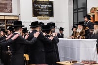 האדמו"ר מבאבוב בקידוש לבנה במתיבתא עץ חיים