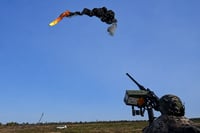 יותר טוב מפטריוט: לוחם אוקראיני חיסל "שאהד" עם מקלע בן 100 שנה