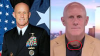 משמאל סגן האדמירל רוברט הרוורד, מימין הרוורד בשידור המסתורי