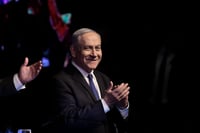 בנימין נתניהו בעצרת בחירות של הליכוד