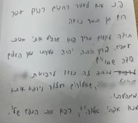 המכתב שהונח בציון