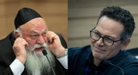 ניסן בן חמו (מימין) ויו"ר יהדות התורה גולדקנופף