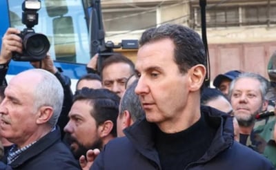 תמונה שהוצגה בתקשורת הרוסית כתמונתו הראשונה של אסד ברוסיה