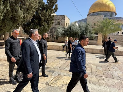 השר איתמר בן גביר בהר הבית. ארכיון