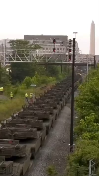 מרהיב: כך שונעו אלפי כלי רכב לוושינגטון - לקראת מצעד 250 שנה לצבא | צפו