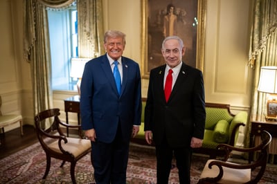 פגישת ראש הממשלה בנימין נתניהו והנשיא דונלד טראמפ בבית הלבן