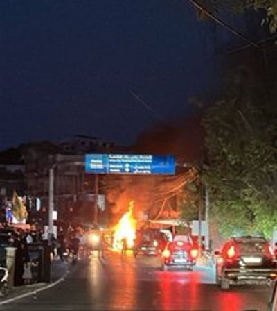 זירת התקיפה הערב בלבנון