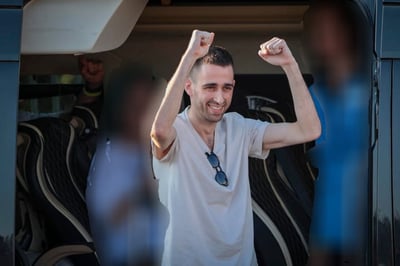 אבינתן אור אחרי שחרורו משבי החמאס