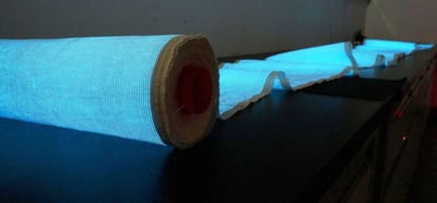 עולם הטקסטיל מתחיל לשלב טכנולוגיה מתקדמת. בתמונה: בד המשלב מסך תצוגה