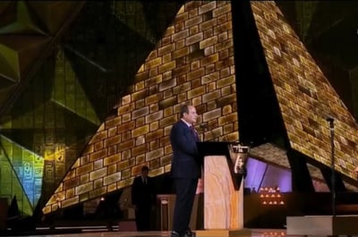 נשיא מצרים בעת פתיחת המוזיאון החדש