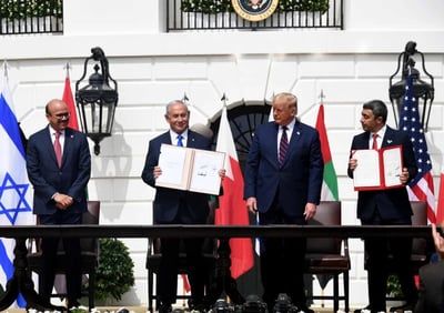 החתימה על הסכמי אברהם בבית הלבן