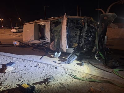 הרכב של השודדים לאחר שהתהפך