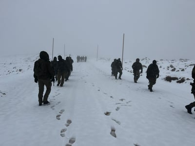 לוחמי חטיבת "ההרים" (810) בשלג בהר החרמון