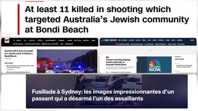 העולם בהלם: הכותרות ברחבי העולם שעות אחרי הפיגוע הנורא באוסטרליה