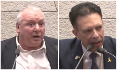 ח"כ וולדימיר בלייאק (מימין) וח"כ דוד אמסלם (משמאל)