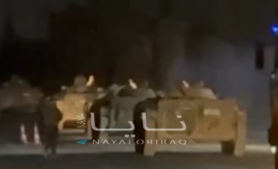 טנקים ברחובות חלב במהלך העימות