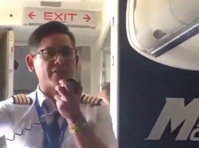 הטייס בהודעתו לטסים ההמומים