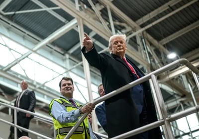 טראמפ בסיור בו אירעה התקרית