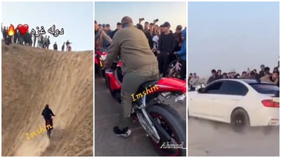 עם רכבי יוקרה: צעירי עזה מסכנים חיים בפעלולים קטלניים ברחובות | צפו