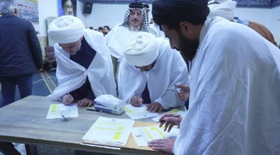 עם תכריכים וסרטים צהובים: פעילי חיזבאללה בעיראק חותמים על "טופס השאהיד"