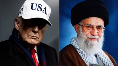 עלי חמינאי מימין, הנשיא טראמפ משמאל